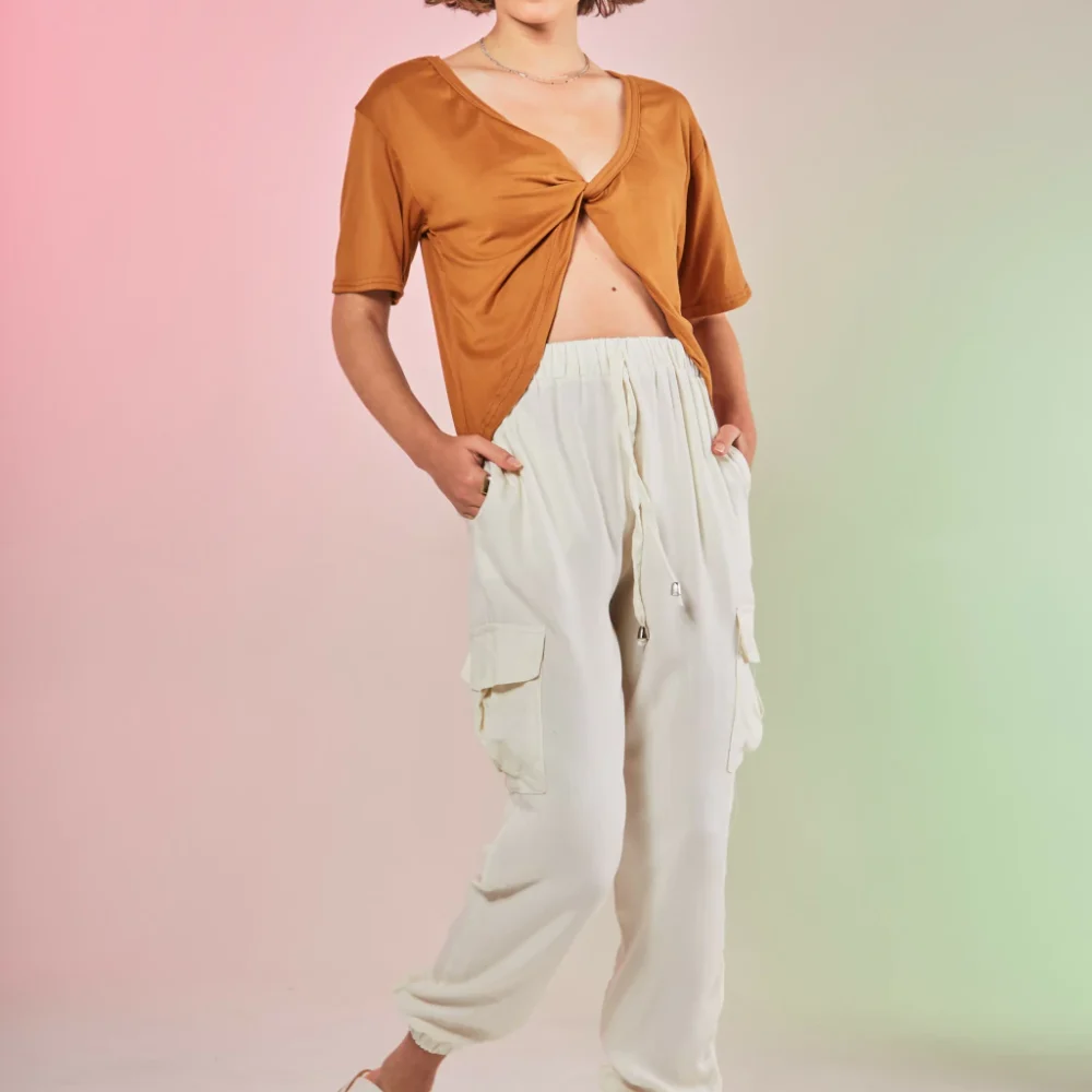 Pantalon raisa crema
